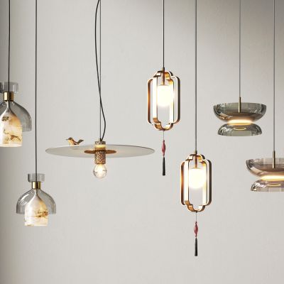 新中式玻璃小吊灯