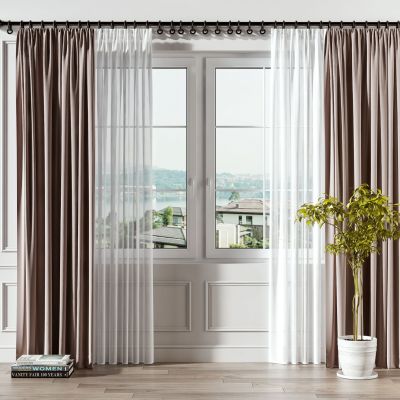 现代素色窗帘 窗纱