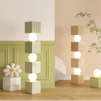 奶油风方块落地灯