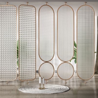 现代玻璃屏风隔断组合