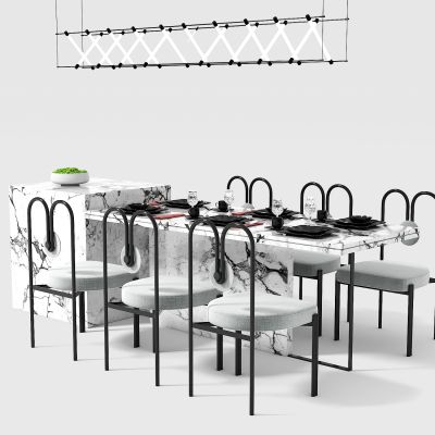 现代中岛餐桌椅组合