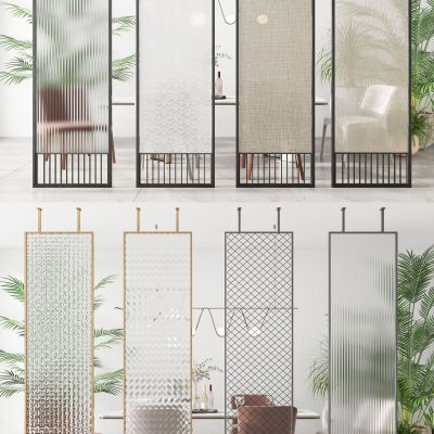 现代玻璃 屏风 隔断