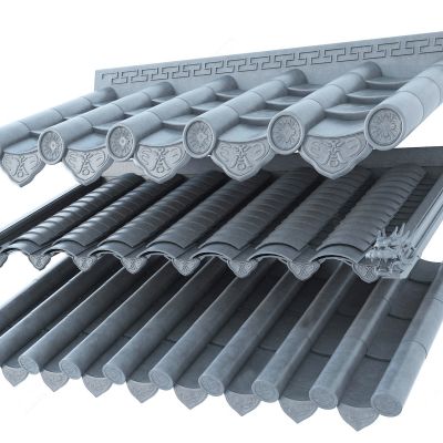 新中式雨棚顶SU模型