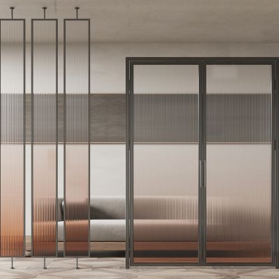 现代玻璃屏风
