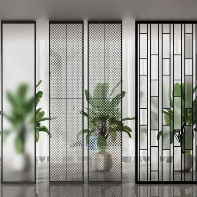 现代玻璃隔断 屏风