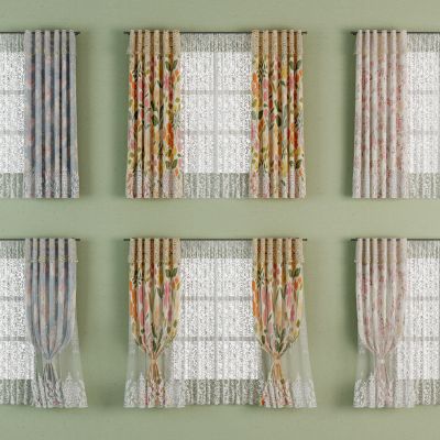 法式双层蕾丝纱帘窗帘