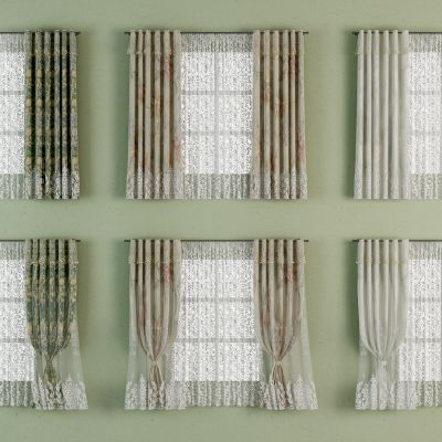 法式双层蕾丝纱帘窗帘