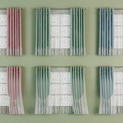 法式双层蕾丝纱帘窗帘