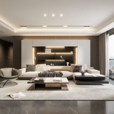 现代客厅,简约风格客厅,无主灯客厅,现代极简客厅，现代沙发茶几