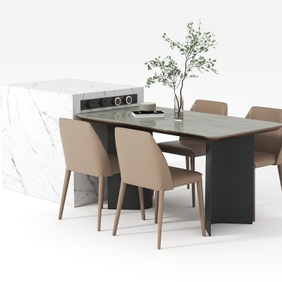 现代中岛餐桌椅组合