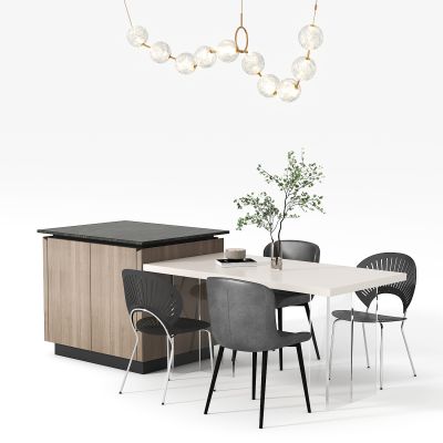 现代中岛餐桌椅组合