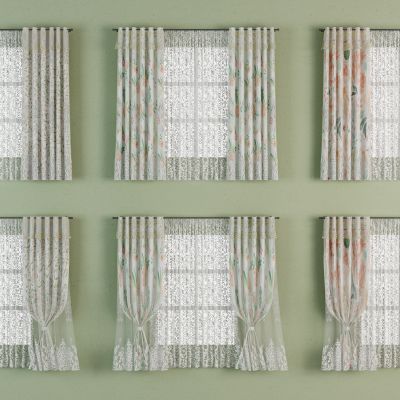法式双层蕾丝纱帘窗帘
