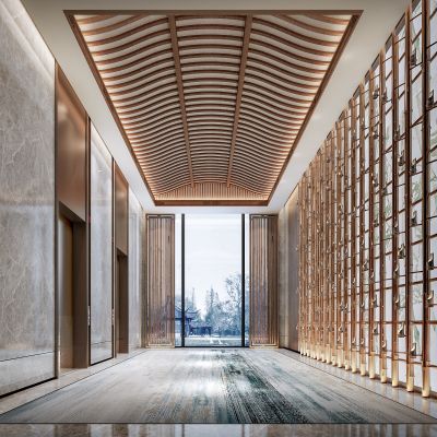 新中式酒店电梯厅