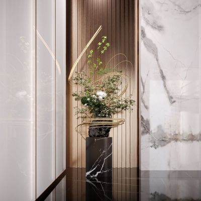 现代轻奢雕塑花艺组合