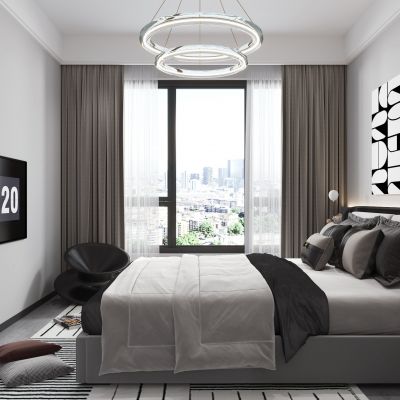 现代黑白灰客厅