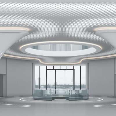 现代大厅，附加吊顶案例