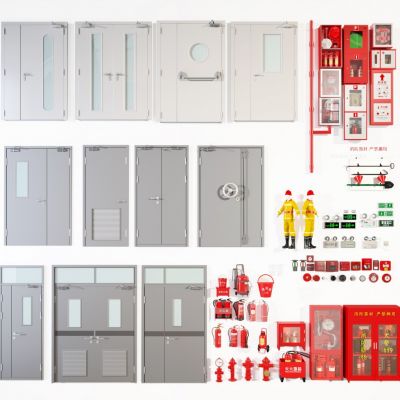 消防用品 消防员 消防器材3D模型