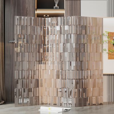 现代玻璃片屏风隔断