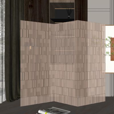 现代玻璃片屏风隔断