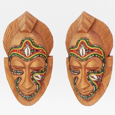 面具，萨满面具，萨满巫师，萨满雕塑，非洲点彩面具，木雕，土著面具，面具顶饰，盔形面具，肩荷式面具，装饰性面具，动物壁挂，壁饰挂饰，部落面具，复古怀旧酒吧装饰木雕，玩具雕塑摆件，陈设，摆件组合
