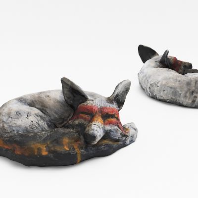 雕塑，雕像，动物雕塑，狗雕塑，狐狸雕塑，木雕，陈设摆件，室内雕塑，装饰品，公共艺术，装置艺术，美陈，玩具