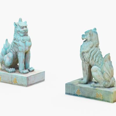 港币狮，走石狮子，蹲石狮子，雕塑，石狮子， 狮子，吉祥之物，石雕，雕塑雕像，陈设饰品，装饰摆件，辟邪物品