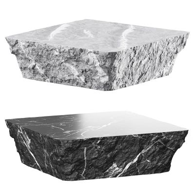 自然风方形大理石茶几