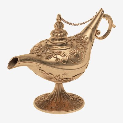 神灯，阿拉丁神灯，天方夜谭，水壶，茶壶，壶，室内雕塑摆件，装饰摆件，陈设饰品，玩具玩偶，雕塑雕像