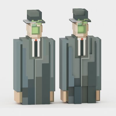 雷内·玛格丽特，摆件，雕塑雕像，艺术家，超现实主义，男人和苹果，人物雕塑雕像，陈设饰品，玩具玩偶，装饰摆件，世界名画