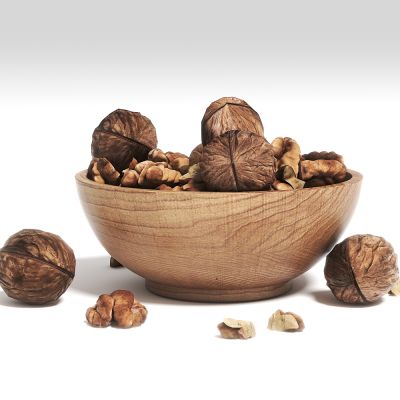核桃果盆摆件