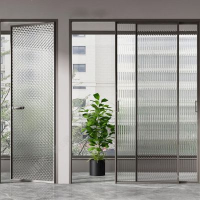 现代玻璃门 单开门 推拉门