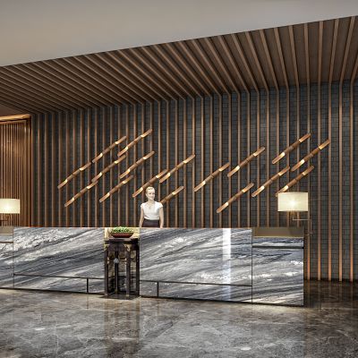 新中式酒店接待前台