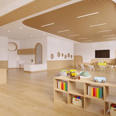 现代幼儿园教室 过道 休息区 幼儿园教室 幼儿园走廊