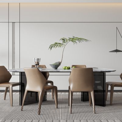 现代轻奢餐厅餐桌椅组合