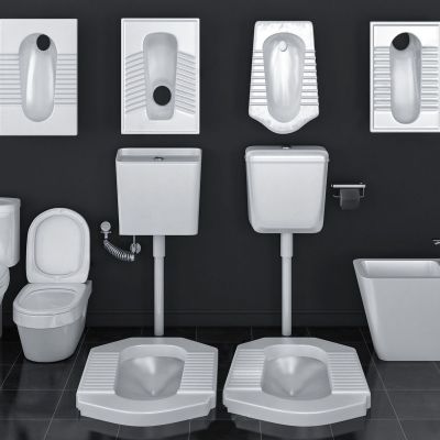 马桶_坐便器_蹲厕_蹲便池_抽水马桶_小便斗3D模型