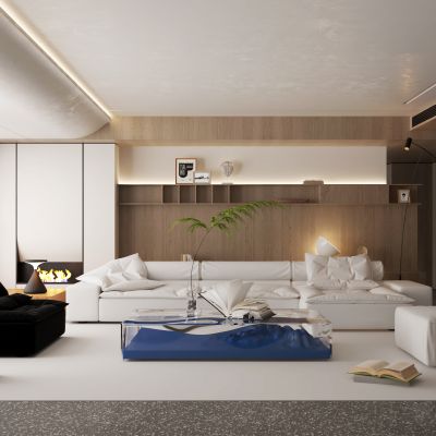 现代风格的客厅