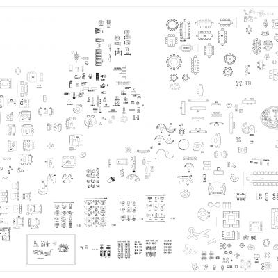 家装工装平面CAD图库