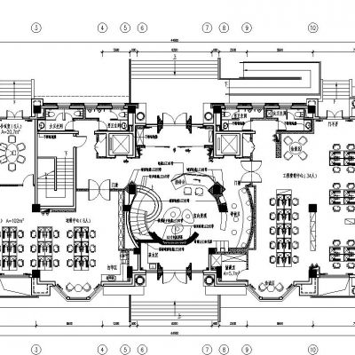 办公和餐厅负一层、一层平面图
