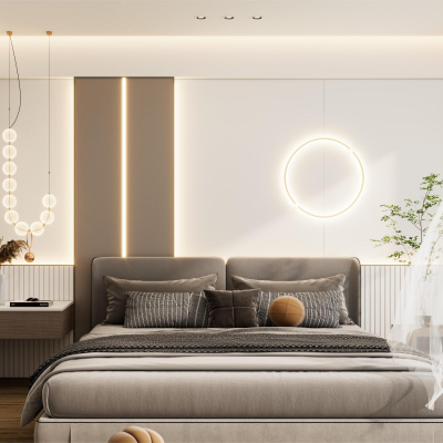 轻奢风格暖色系卧室