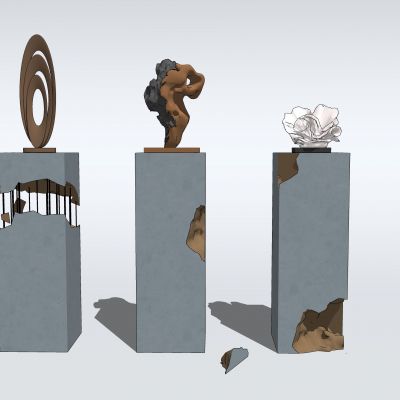 现代金属抽象雕塑 艺术品 摆件