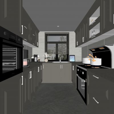 欧式厨房,厨房设备，洗菜盆，集成灶，烤箱，电器