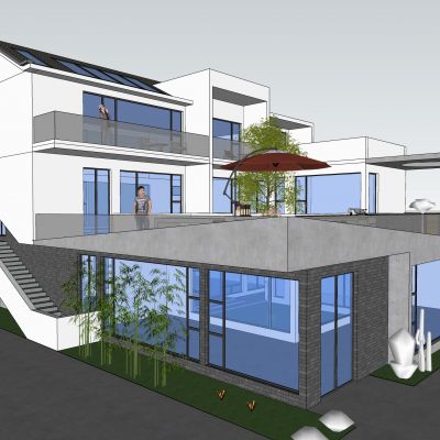 现代风格民宿外观