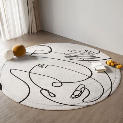 现代圓形地毯_白色地毯