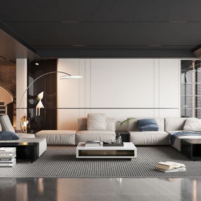 现代风格的客厅