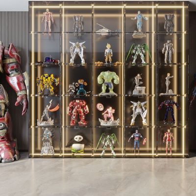 现代玻璃手办装饰柜