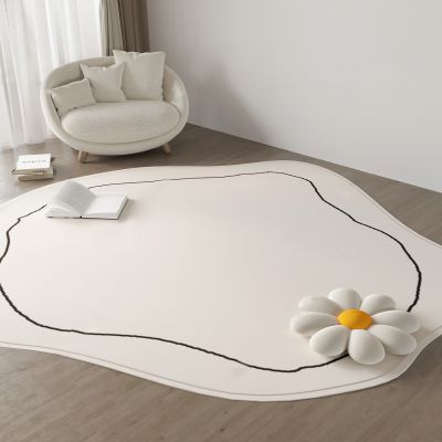 侘寂奶油风地毯_休闲沙发_抱枕