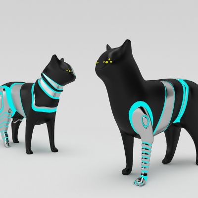 猫咪机器猫摆件玩具