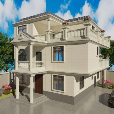 别墅外立面3D模型