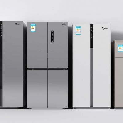 智能双开门冰箱3D模型