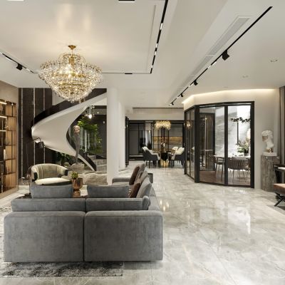 现代别墅客餐厅